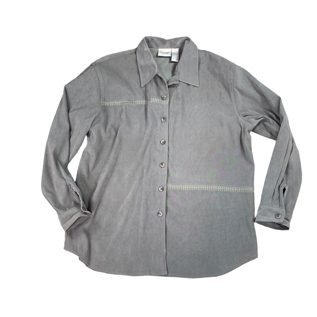 Womans Monterey By Koret Button Down Shirt Jacket Size 16 Green
